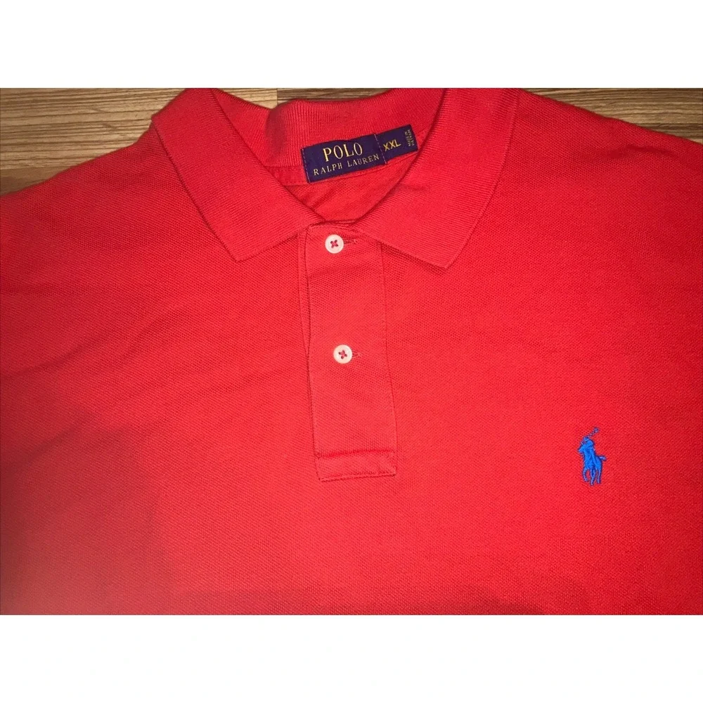 Ralph Lauren Polo Shirt Mens‎ Size 2XL Red 100% Cotton